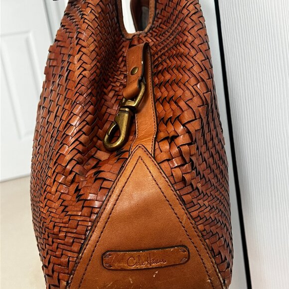 Cole Haan Genevieve Woven Shoulder Bag Purse Tote - Picture 11 of 11